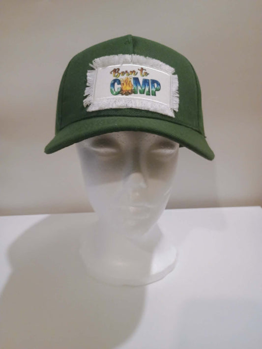 Baseball hat with patch~Born to camp