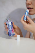 Chapstick holder~blue with flowers