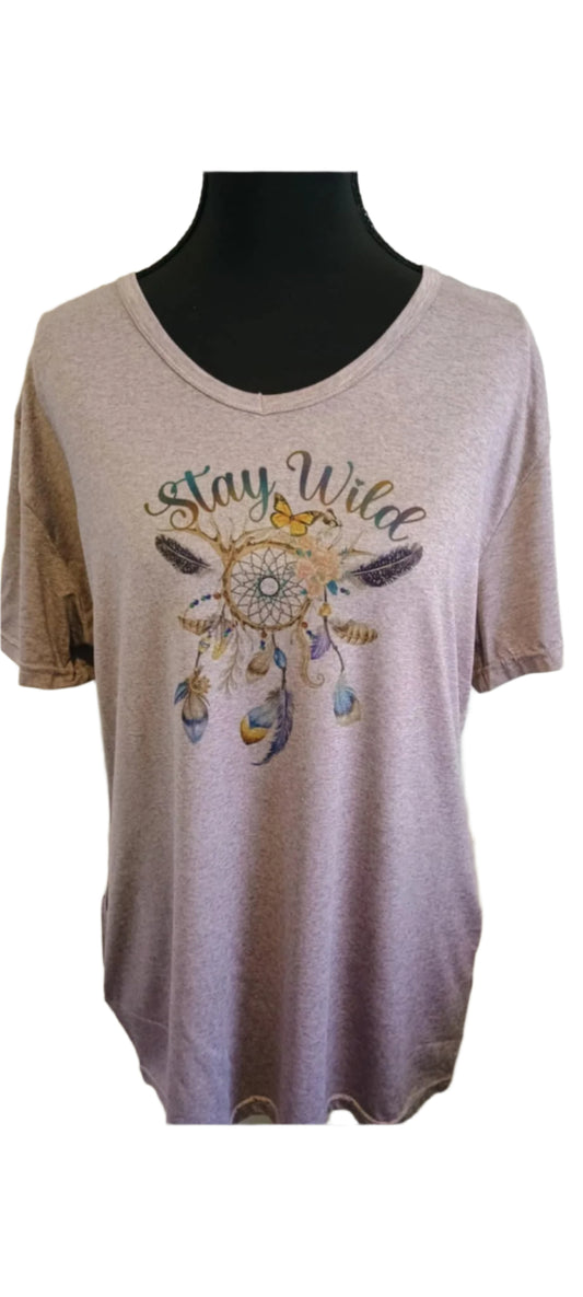 Women's short sleeve shirt XL~Stay wild