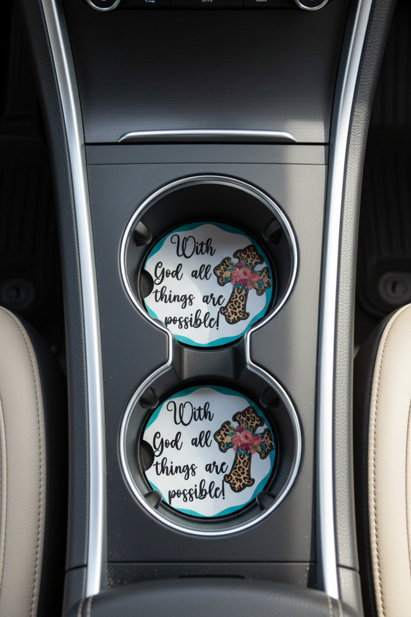 Car coasters~With god all things are possible