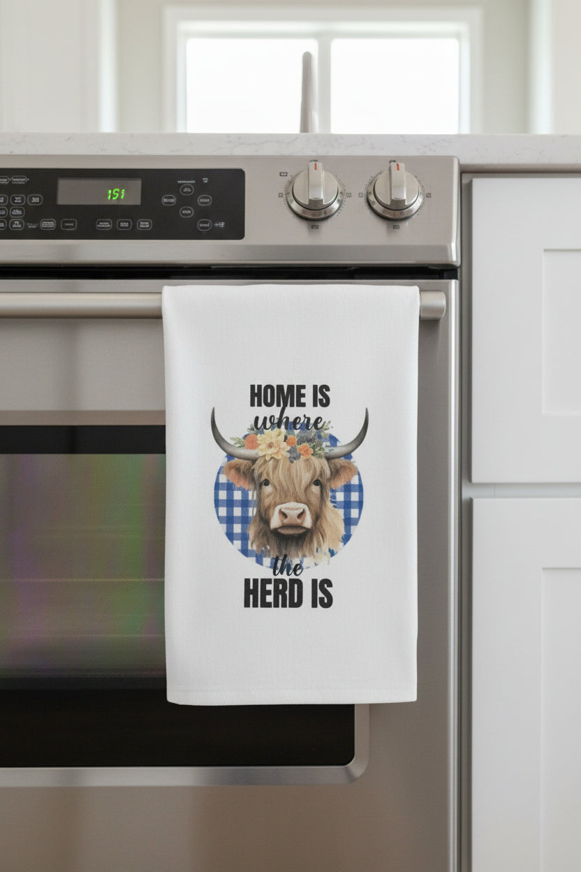 Kitchen towel~home is where the herd is