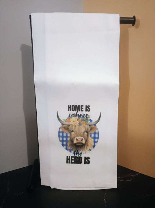 Kitchen towel~home is where the herd is