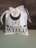 Satin drawstring bag~There is a little which in all of us. moon with tassels, leaves