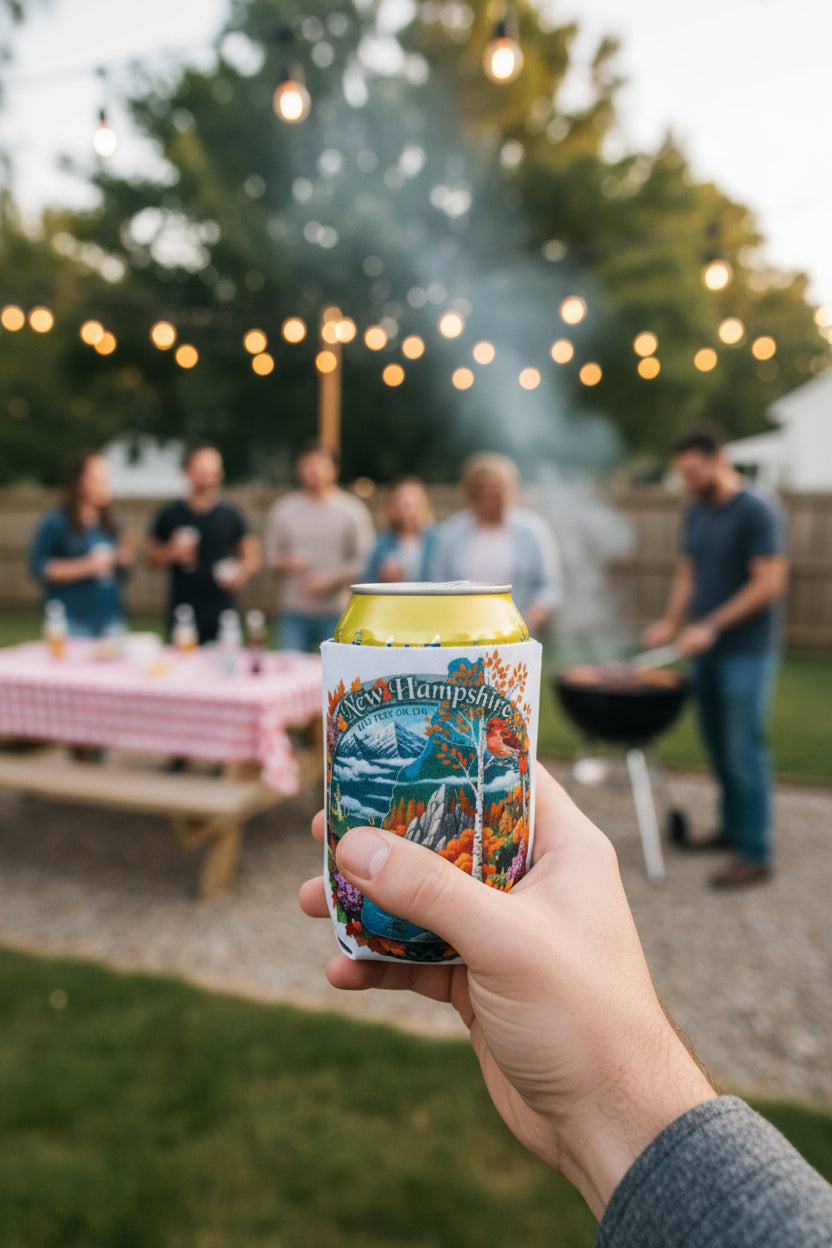 Can koozie~New Hampshire scenic