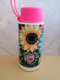 34 oz Sports water bottle~flowers