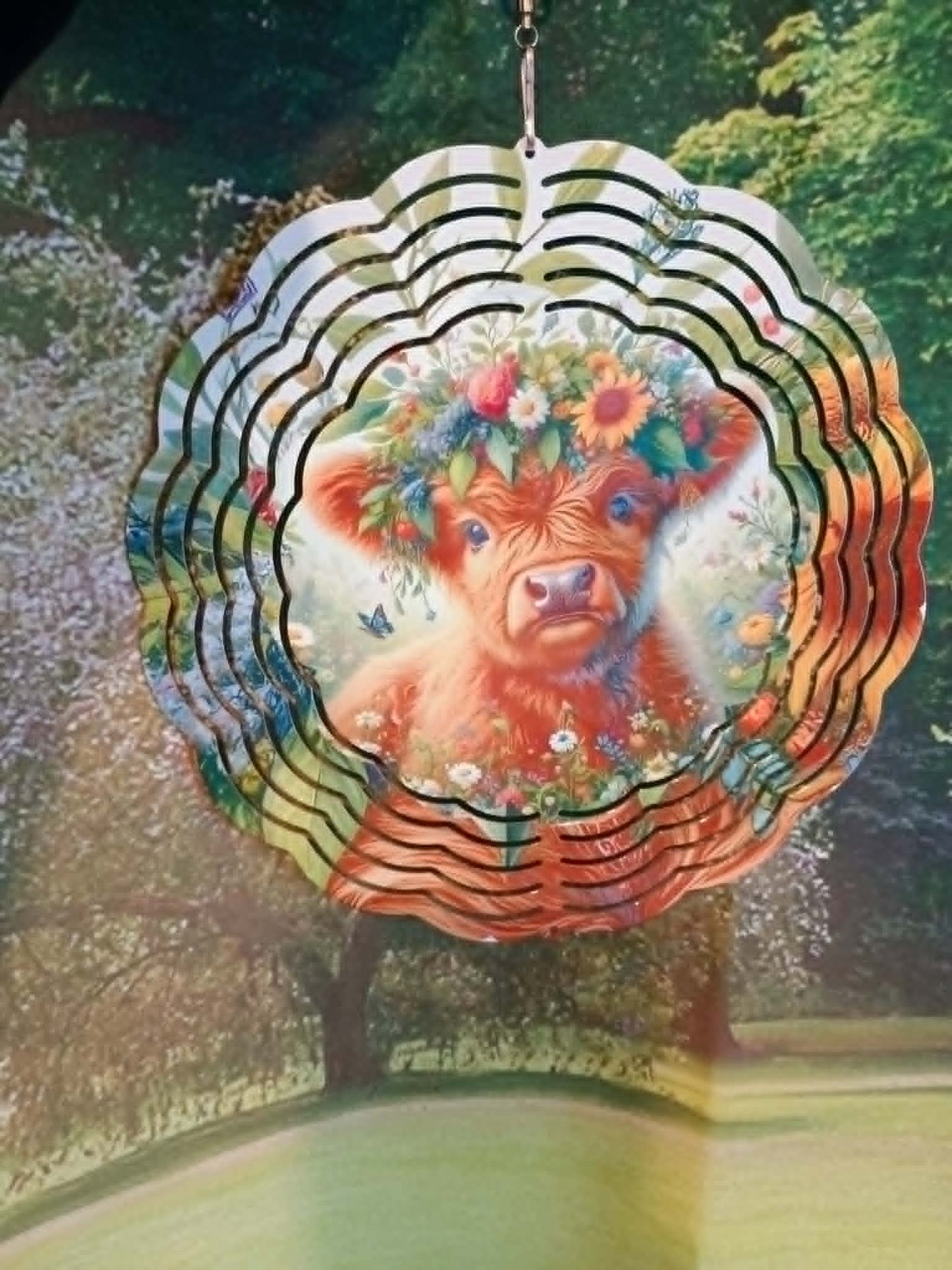Round wind spinner Heiland cow