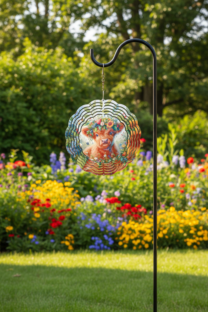 Round wind spinner Heiland cow