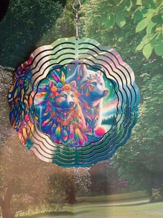 Round wind spinner~Wolves