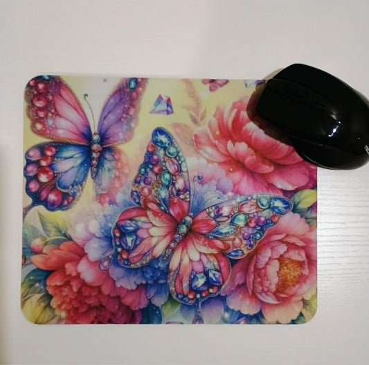 Mouse pad~ Butterfly with flowers