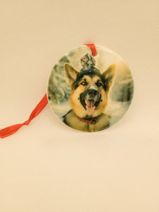 Ceramic Christmas ornament~German shepard
