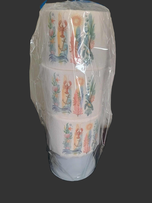 Decorative toilet paper with brush &stand~Ocean