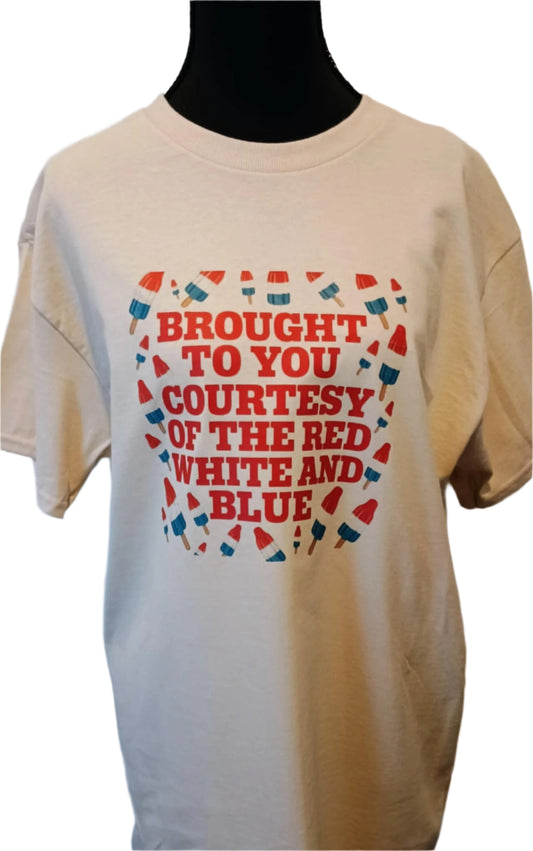 Women's Medium  t-shirt ~brought to you by~cream