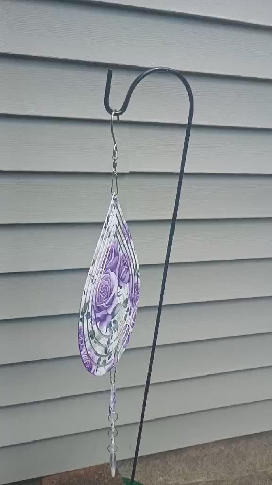 Tear drop wind spinner~Purple Roses