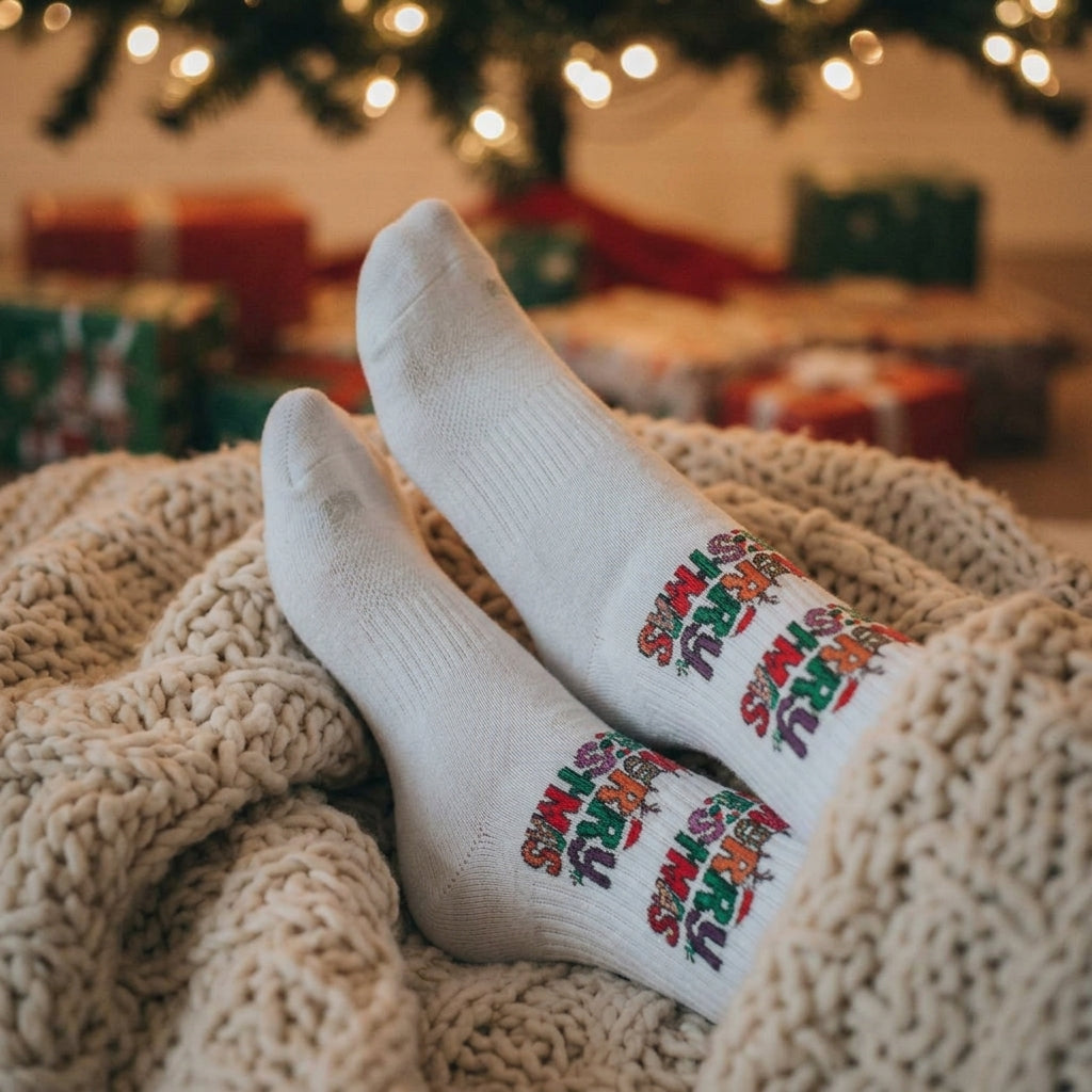 Christmas Socks - Cozy Holiday Lifestyle Athletic Crew Socks